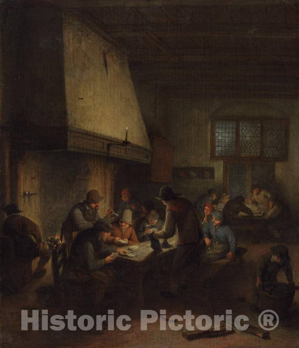 Art Print : Adriaen Van Ostade, Tavern Scene, 1660s - Vintage Wall Art