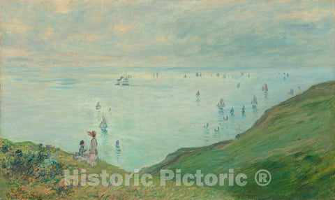Art Print : Claude Monet, Cliffs at Pourville, 1882 - Vintage Wall Art