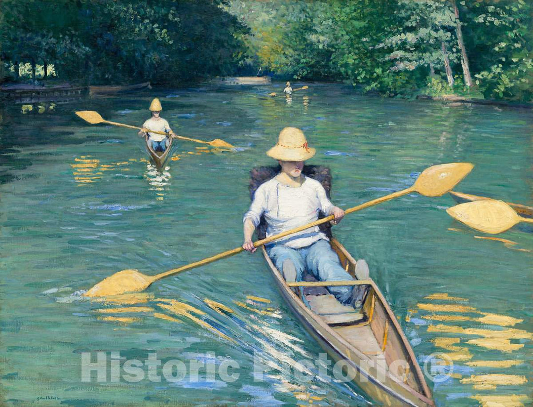 Art Print : Gustave Caillebotte, Skiffs, 1877 - Vintage Wall Art