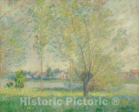Art Print : Claude Monet, The Willows, 1880 - Vintage Wall Art