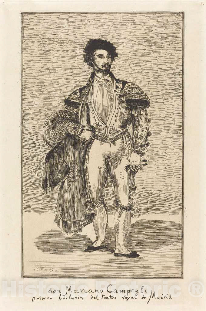 Art Print : Edouard Manet, Don Mariano Camprubi (Le Bailarin), 1862 - Vintage Wall Art