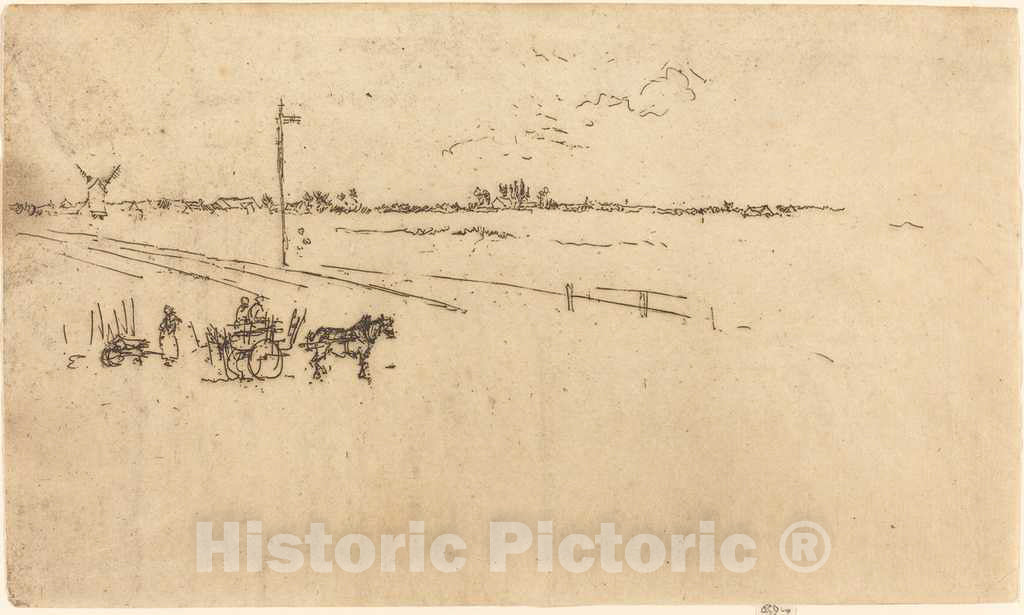 Art Print : James McNeill Whistler, Railway Station, Voves, 1887 - Vintage Wall Art