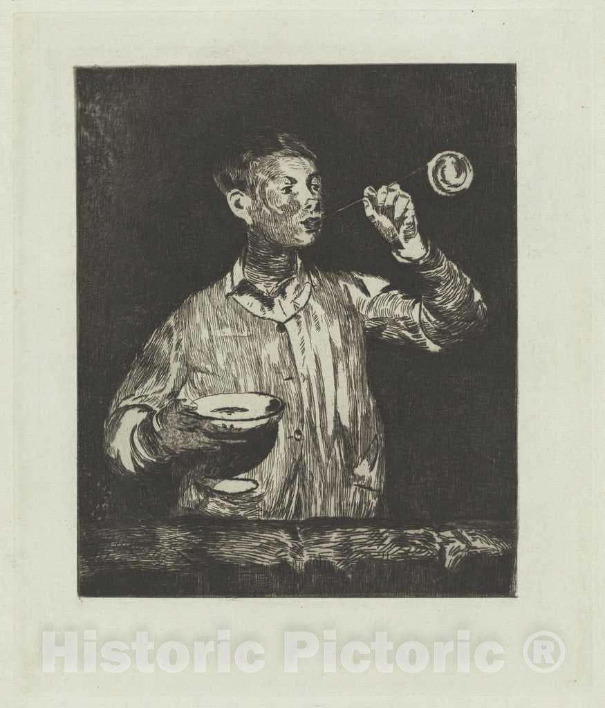 Art Print : Edouard Manet, The Boy with Soap Bubbles (L'enfant aux bulles de Savon), c.1869 - Vintage Wall Art