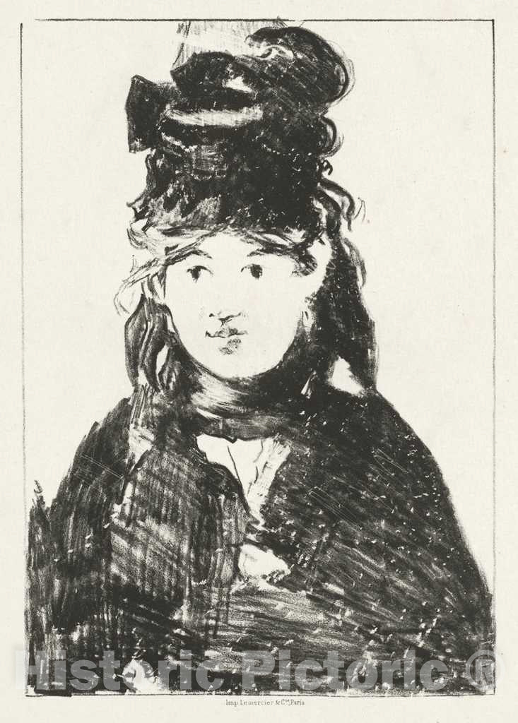 Art Print : Edouard Manet, Berthe Morisot, 1872 - Vintage Wall Art