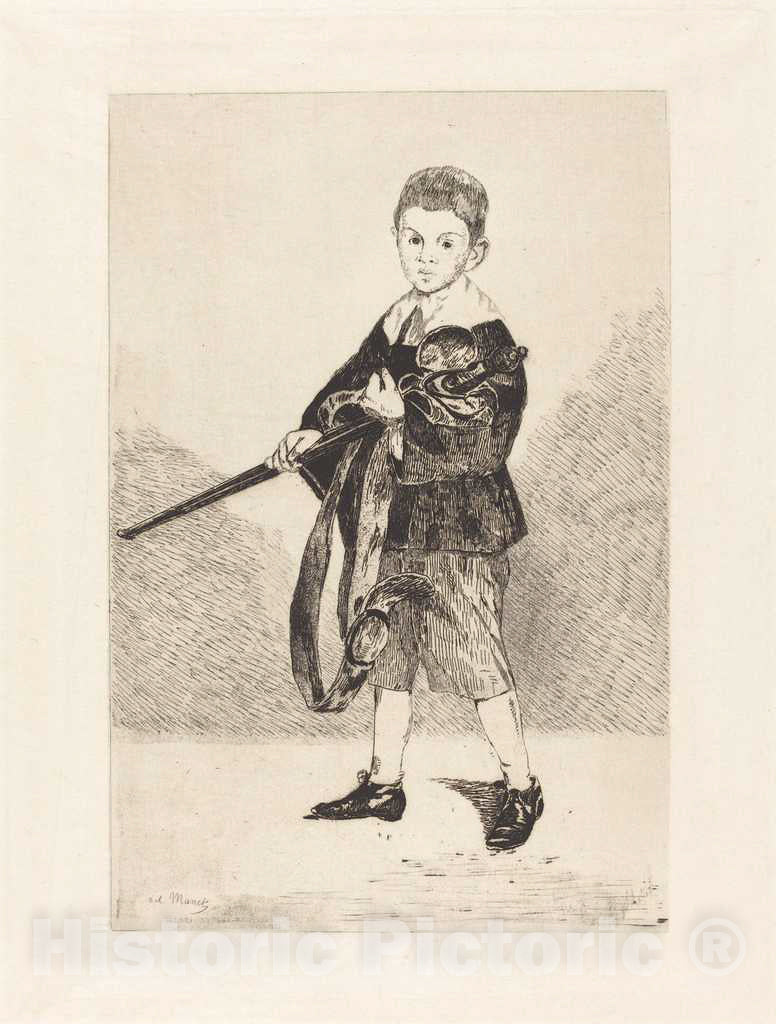 Art Print : Edouard Manet, Child with Sword, Turned to The Left (L'Enfant Ã  l'Ã©pÃ©e, tournÃ© Ã  Gauche), 1862 - Vintage Wall Art