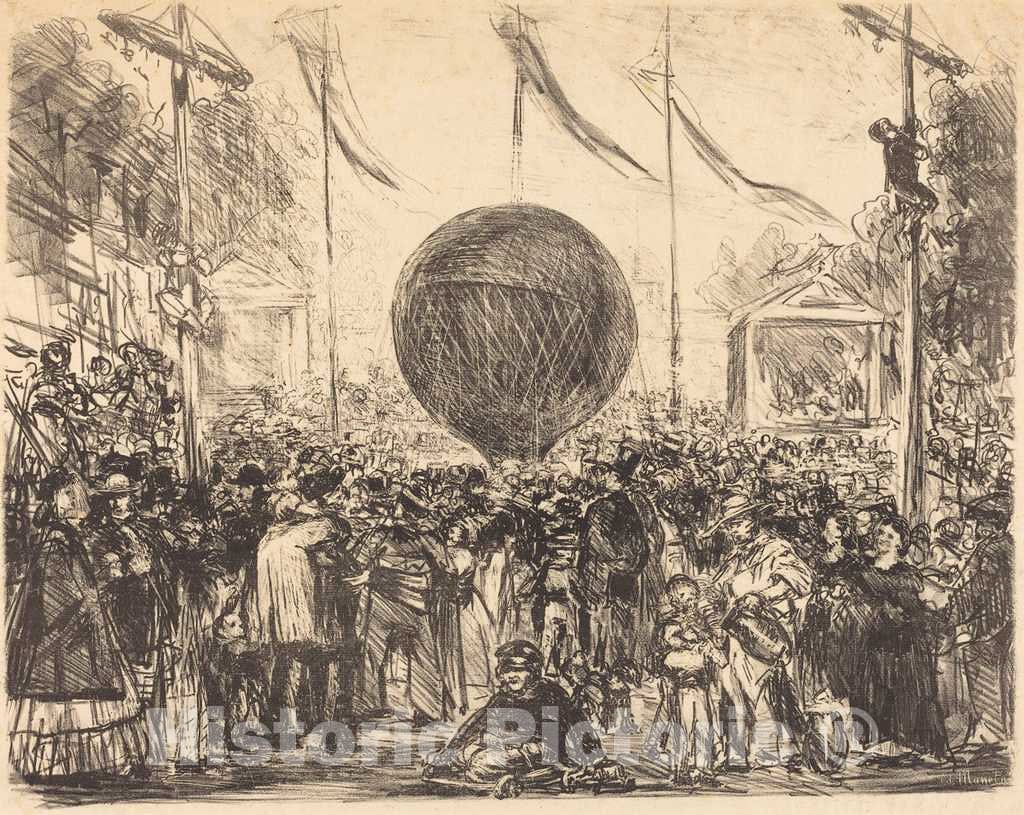 Art Print : Edouard Manet, The Balloon, 1862 - Vintage Wall Art