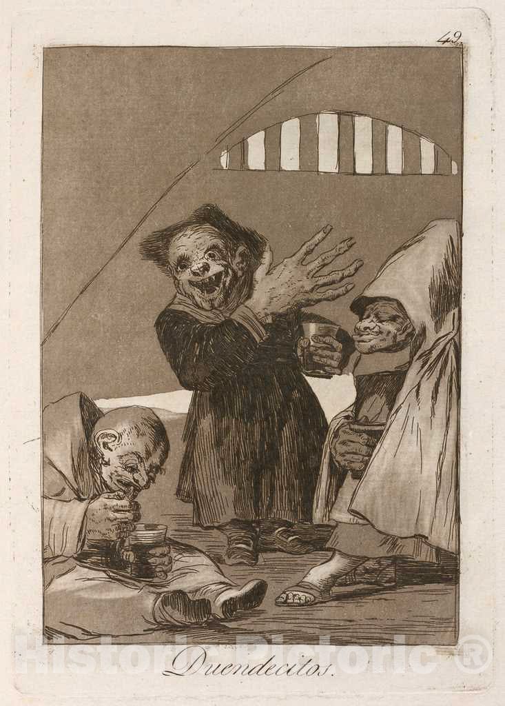 Art Print : Francisco de Goya, Duendecitos (Hobgoblins), 1799 - Vintage Wall Art