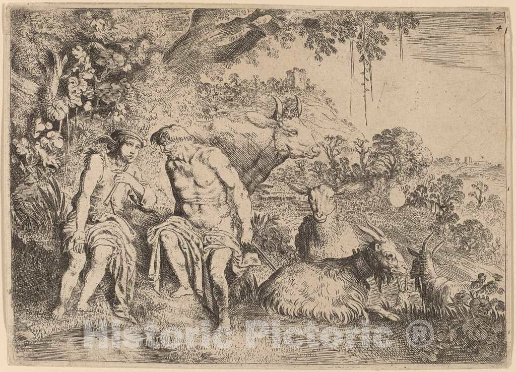 Art Print : Moyses Van Uyttenbroeck, Mercury Lulling Argus to Sleep - Vintage Wall Art