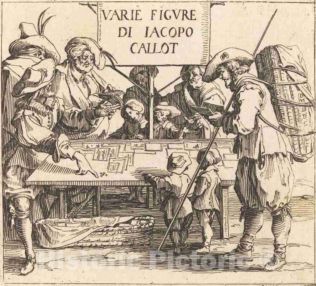 Art Print : Jacques Callot, Frontispiece for Varie Figure, c. 1621 - Vintage Wall Art