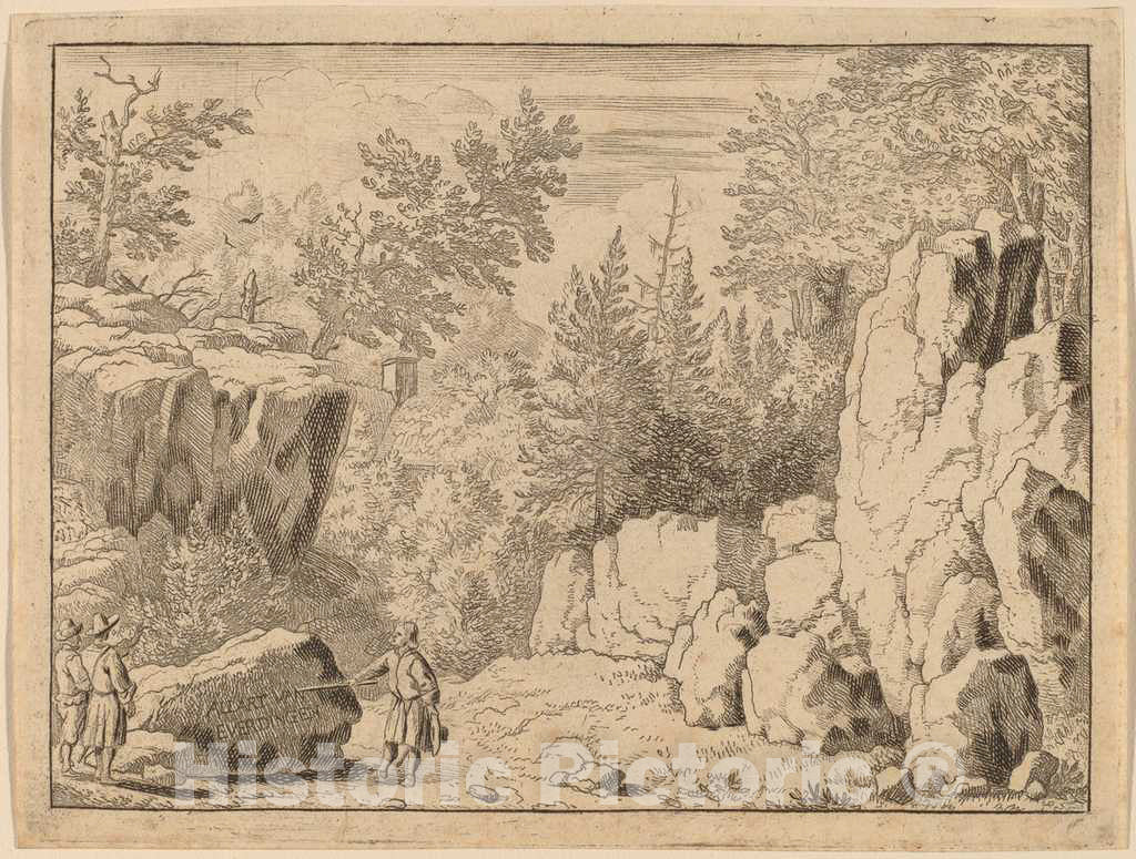 Art Print : Allart Van Everdingen, The Inscription on The Rock, c.1651 - Vintage Wall Art