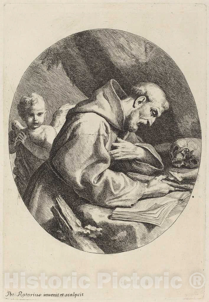 Art Print : Pietro Rotari, Saint Francis, 1730-1762 - Vintage Wall Art