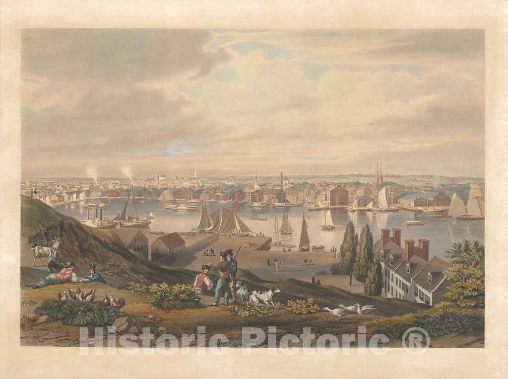 Art Print : William James Bennett, Baltimore from Federal Hill, 1831 - Vintage Wall Art