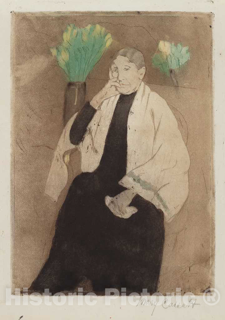 Art Print : Mary Cassatt, A Portrait of The Artist's Mother, c. 1889-1890 - Vintage Wall Art