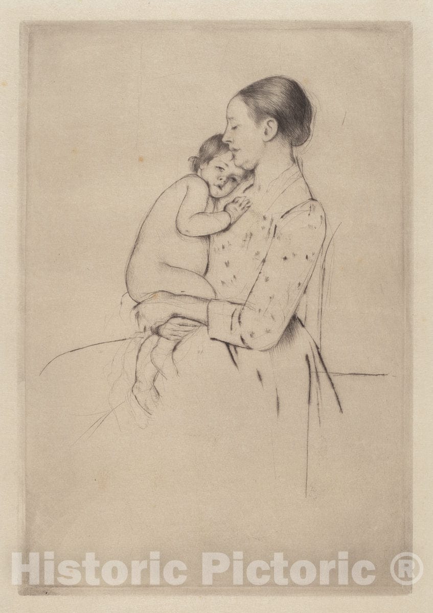 Art Print : Mary Cassatt, Quietude, c. 1891 - Vintage Wall Art