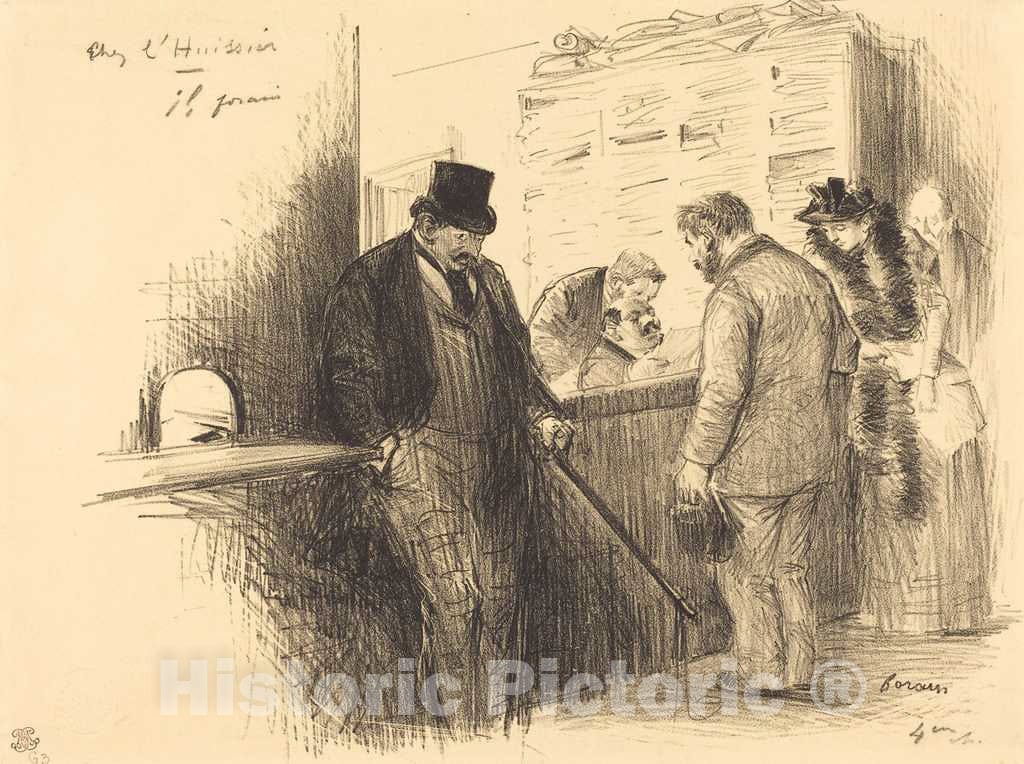 Art Print : Louis Forain, at The Bailiff's, c. 1891 - Vintage Wall Art