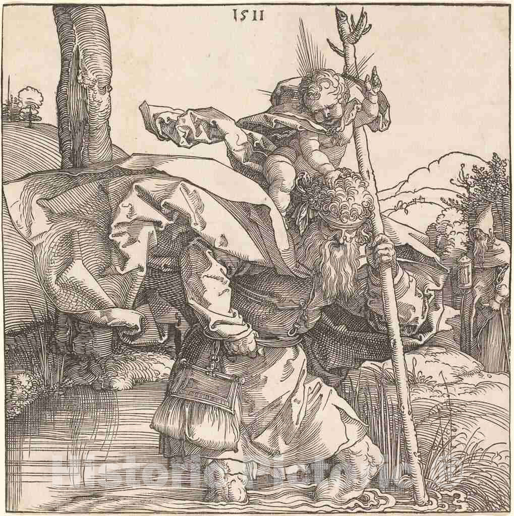 Art Print : Albrecht DÃ¼rer, Saint Christopher, 1511 - Vintage Wall Art