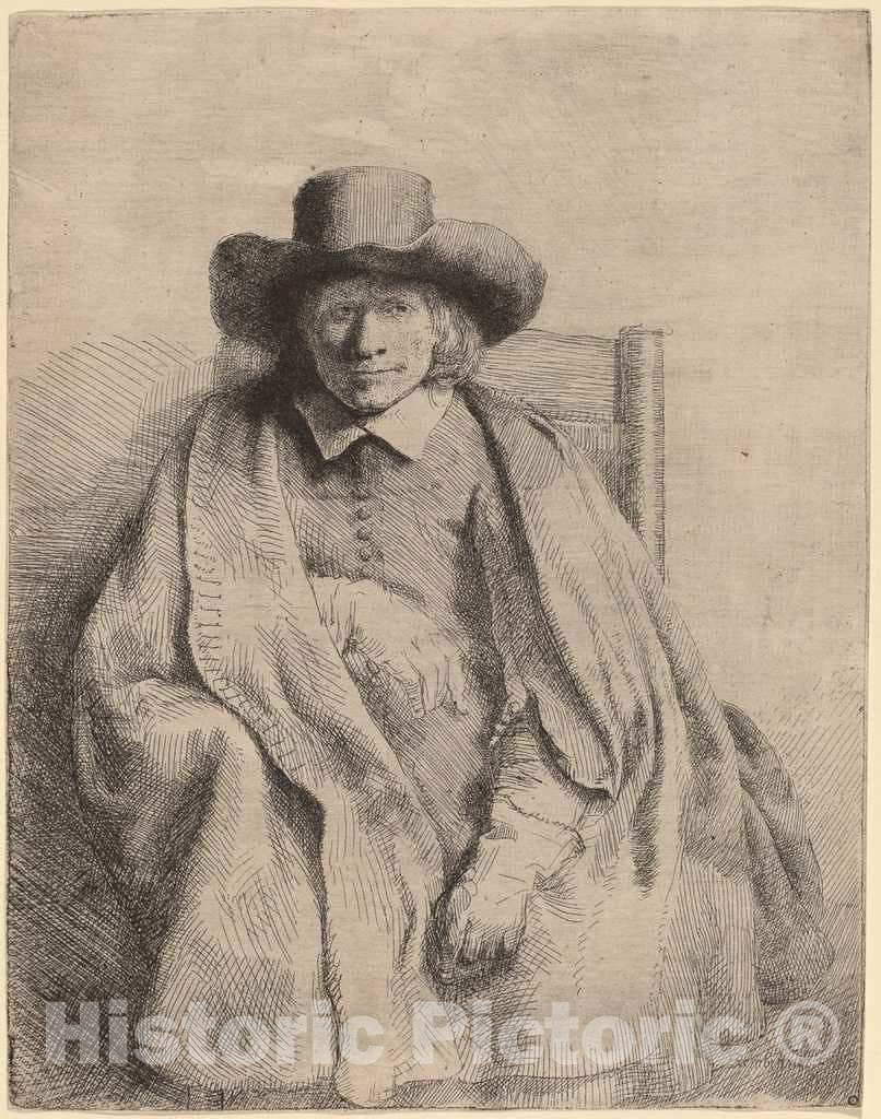 Art Print : Rembrandt, Clement de Jonghe, 1651 - Vintage Wall Art