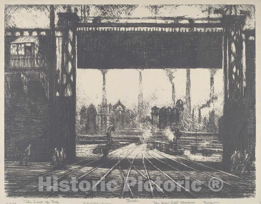 Art Print : Joseph Pennell, The Iron Gate, Charleroi, 1911 - Vintage Wall Art