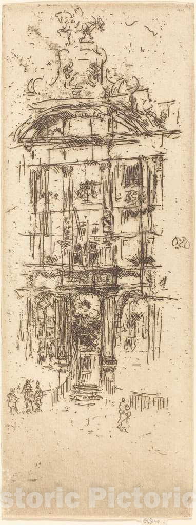 Art Print : James McNeill Whistler, Gold-House, Brussels, 1887 - Vintage Wall Art