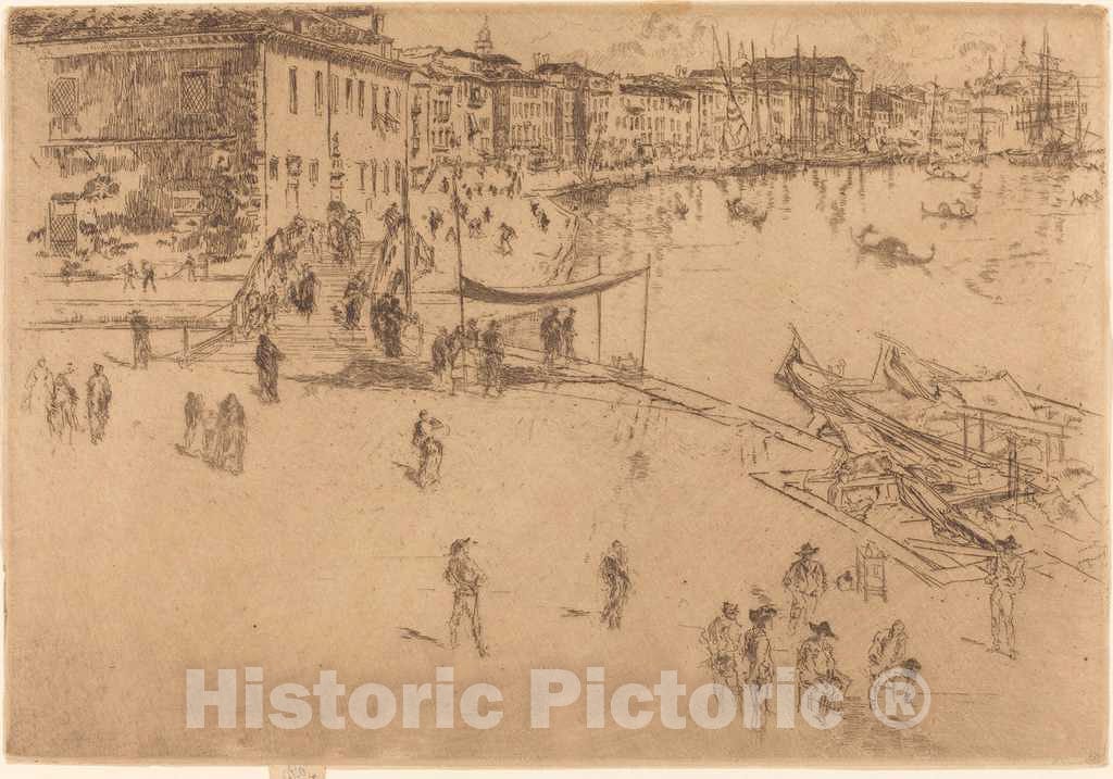 Art Print : James McNeill Whistler, The Riva, No.II, 1880 - Vintage Wall Art