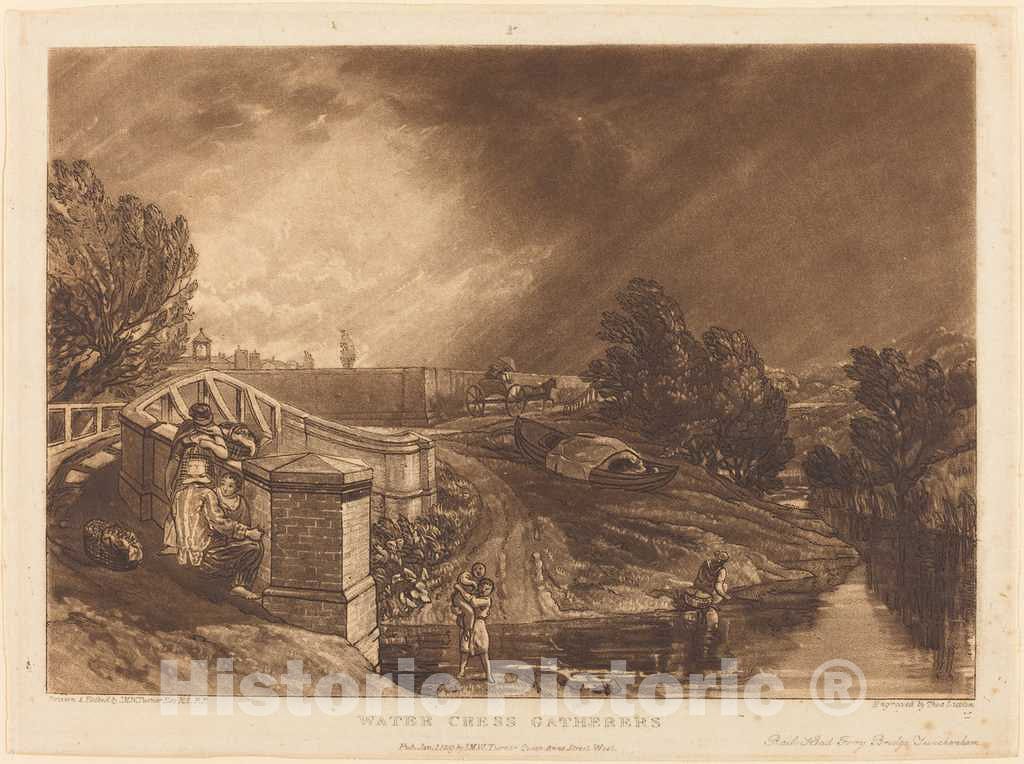 Art Print : Turner and Goff Lupton, Watercress Gatherers, 1819 - Vintage Wall Art