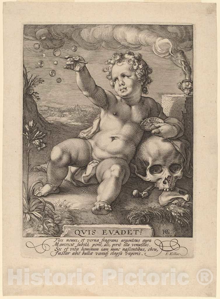 Art Print : Hendrik Goltzius, Quis Evadet, 1594 - Vintage Wall Art