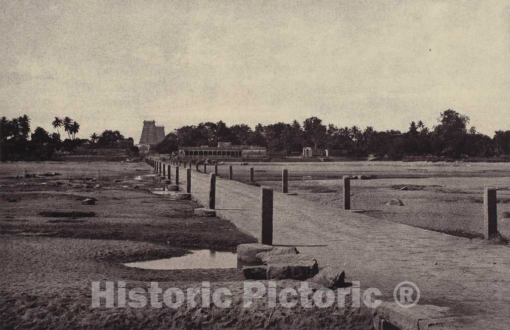 Art Print : Linnaeus Tripe, Madura: The Vygay River, with Causeway, Across to Madura, January-February 1858 - Vintage Wall Art