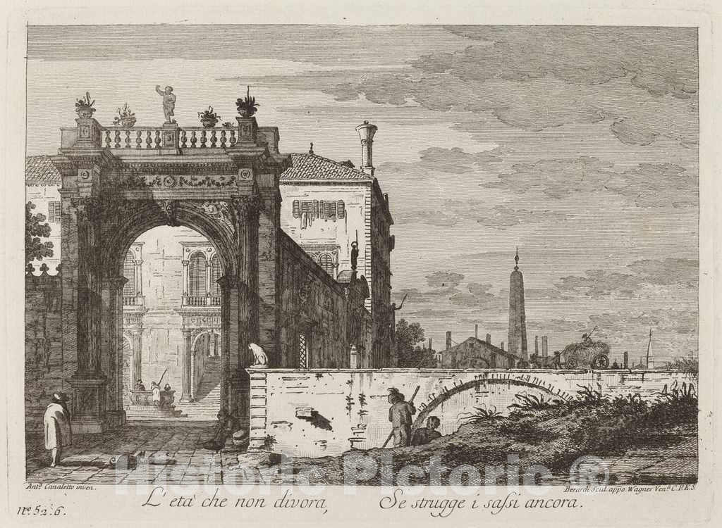 Art Print : Fabio Berardi After Canaletto, L'etÃ  Che Non Devora, c. 1760 - Vintage Wall Art