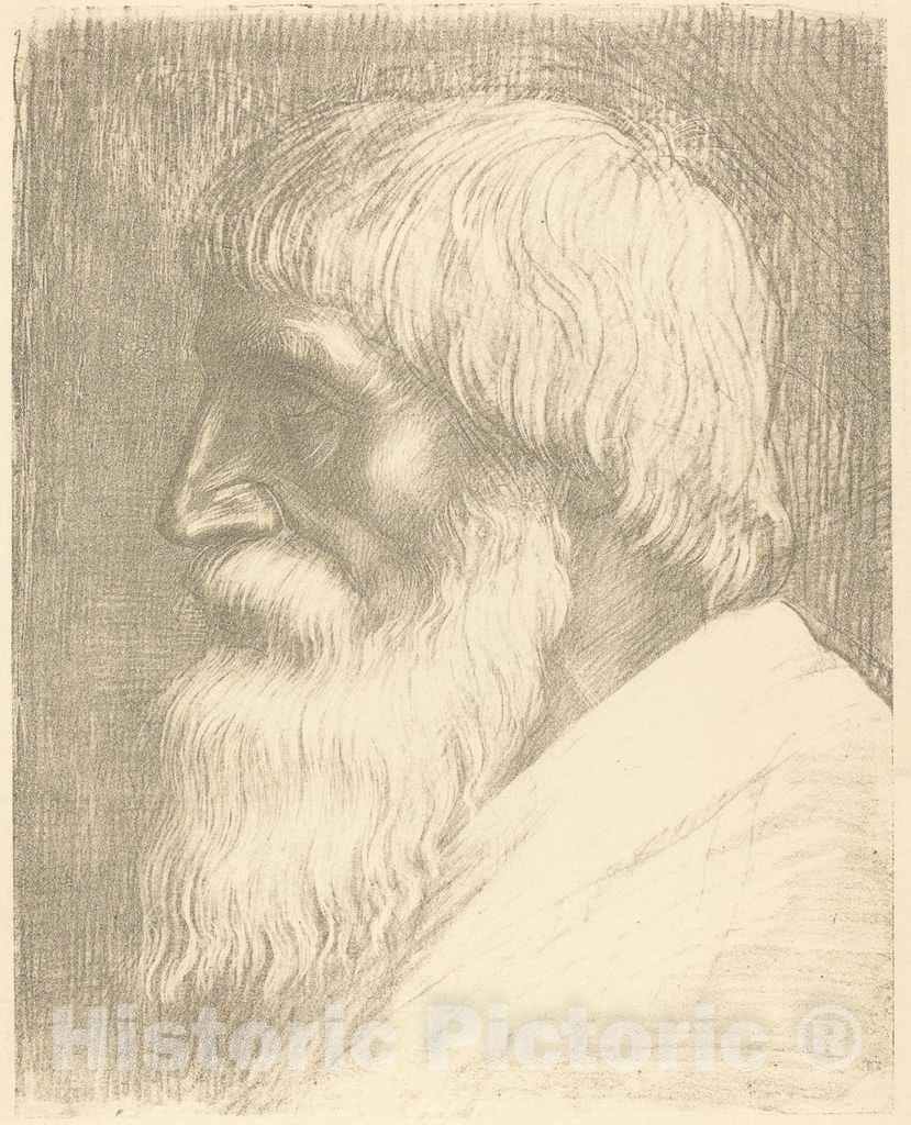 Art Print : Alphonse Legros, Head of a Man (Tete d'homme) - Vintage Wall Art