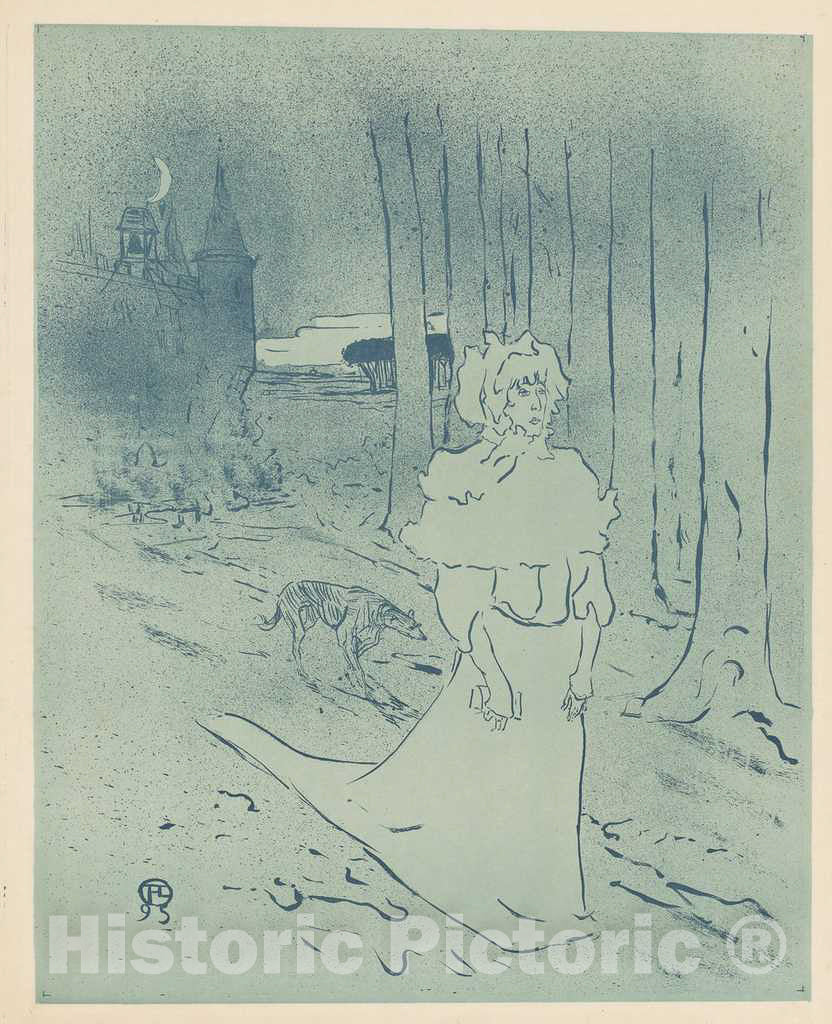 Art Print : Henri de Toulouse-Lautrec, The Manor Lady or The Omen (La Chatelaine ou le Tocsin), 1895 - Vintage Wall Art