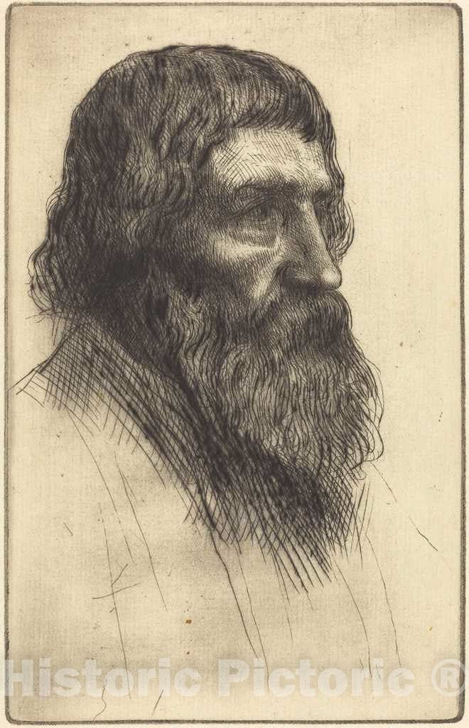 Art Print : Alphonse Legros, English Peasant (Paysan Anglais) - Vintage Wall Art