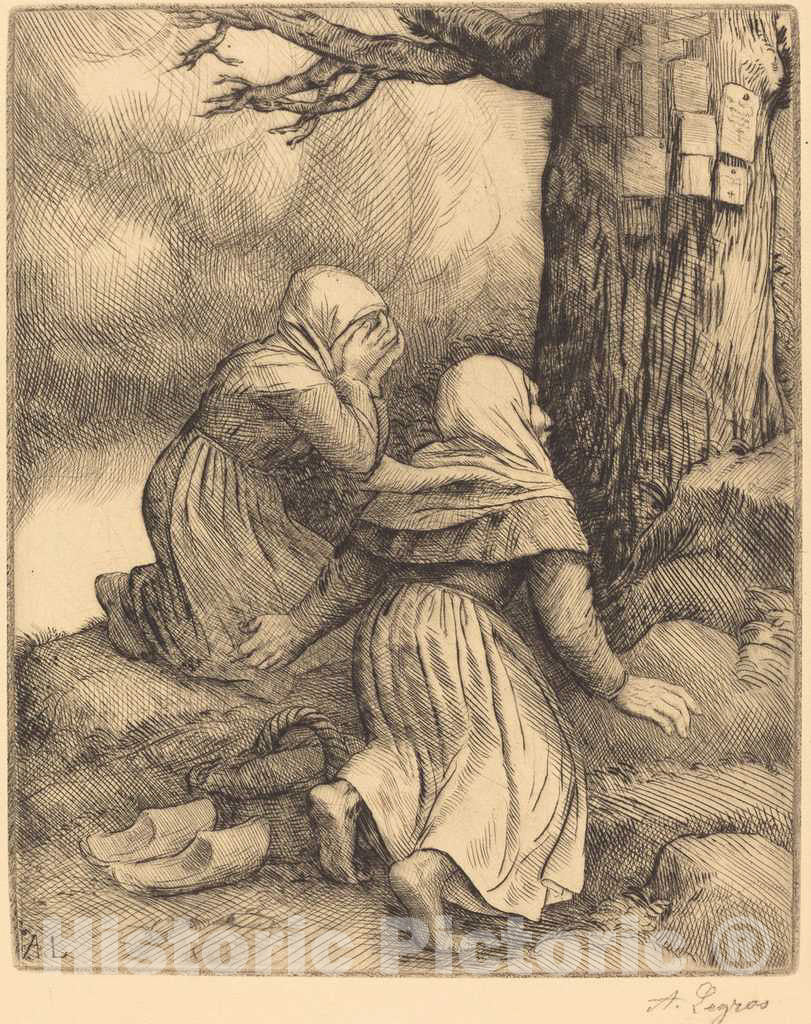 Art Print : Alphonse Legros, The Tree of Salvation (L'arbre de Salut) - Vintage Wall Art