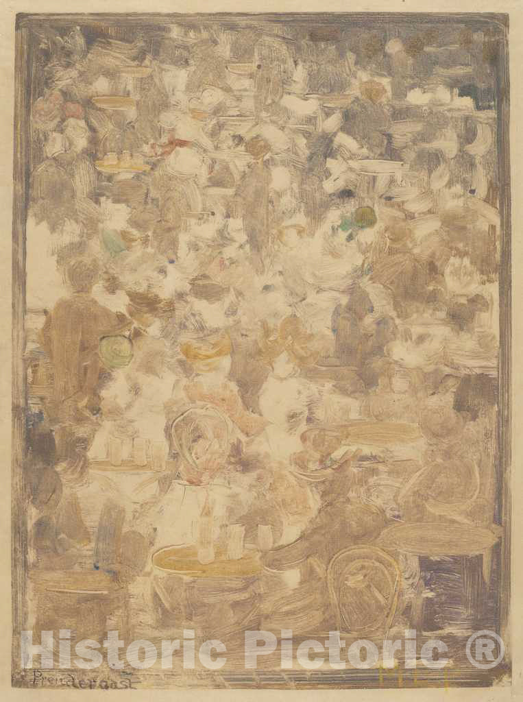 Art Print : Maurice Brazil Prendergast, Outdoor Cafe Scene, c.1903 - Vintage Wall Art