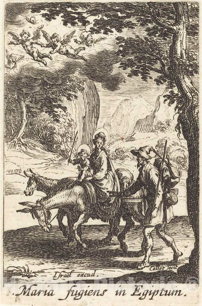 Art Print : Jacques Callot, The Flight into Egypt, in or After 1630 - Vintage Wall Art