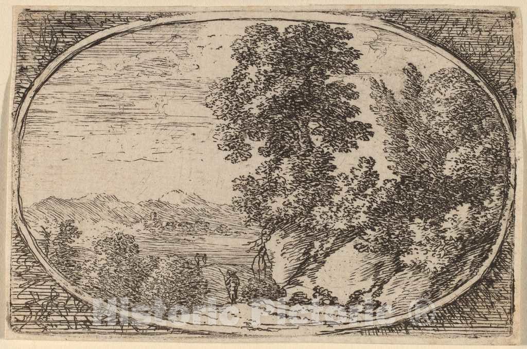 Art Print : Herman Van Swanevelt, The Boulder Crowned with Trees - Vintage Wall Art