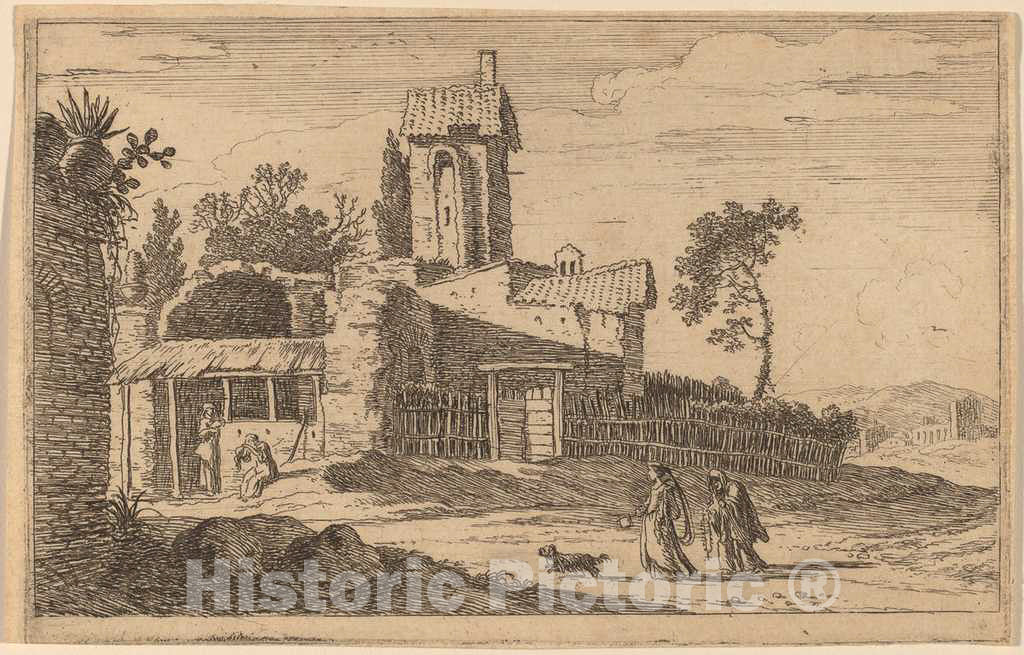 Art Print : Herman Van Swanevelt, Ruined Building with a Tower - Vintage Wall Art