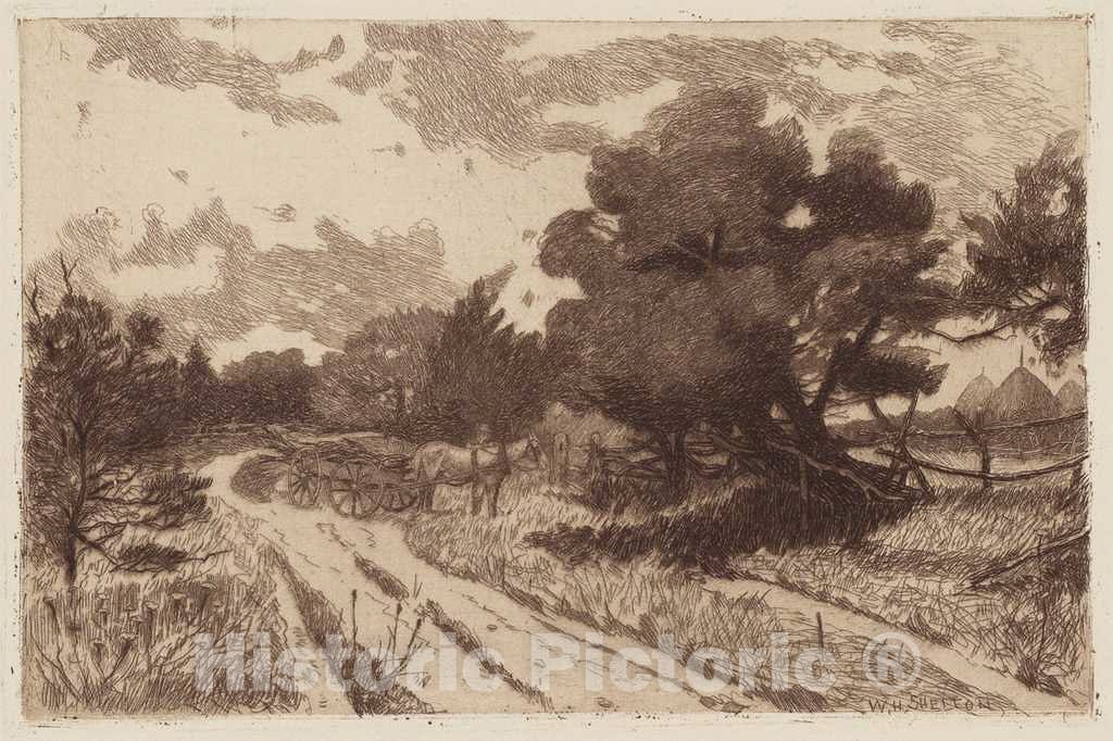 Art Print : William Henry Shelton, A Long Island Road, 1887 - Vintage Wall Art