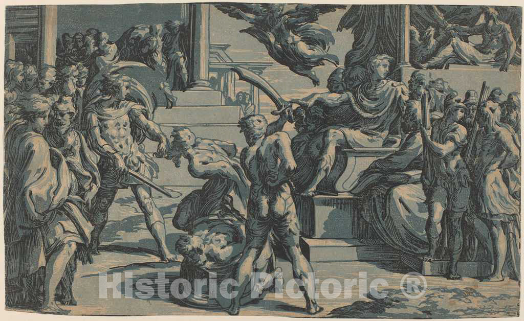 Art Print : Trento After Parmigianino, The Martyrdom of Saints Peter and Paul, c. 1530 - Vintage Wall Art