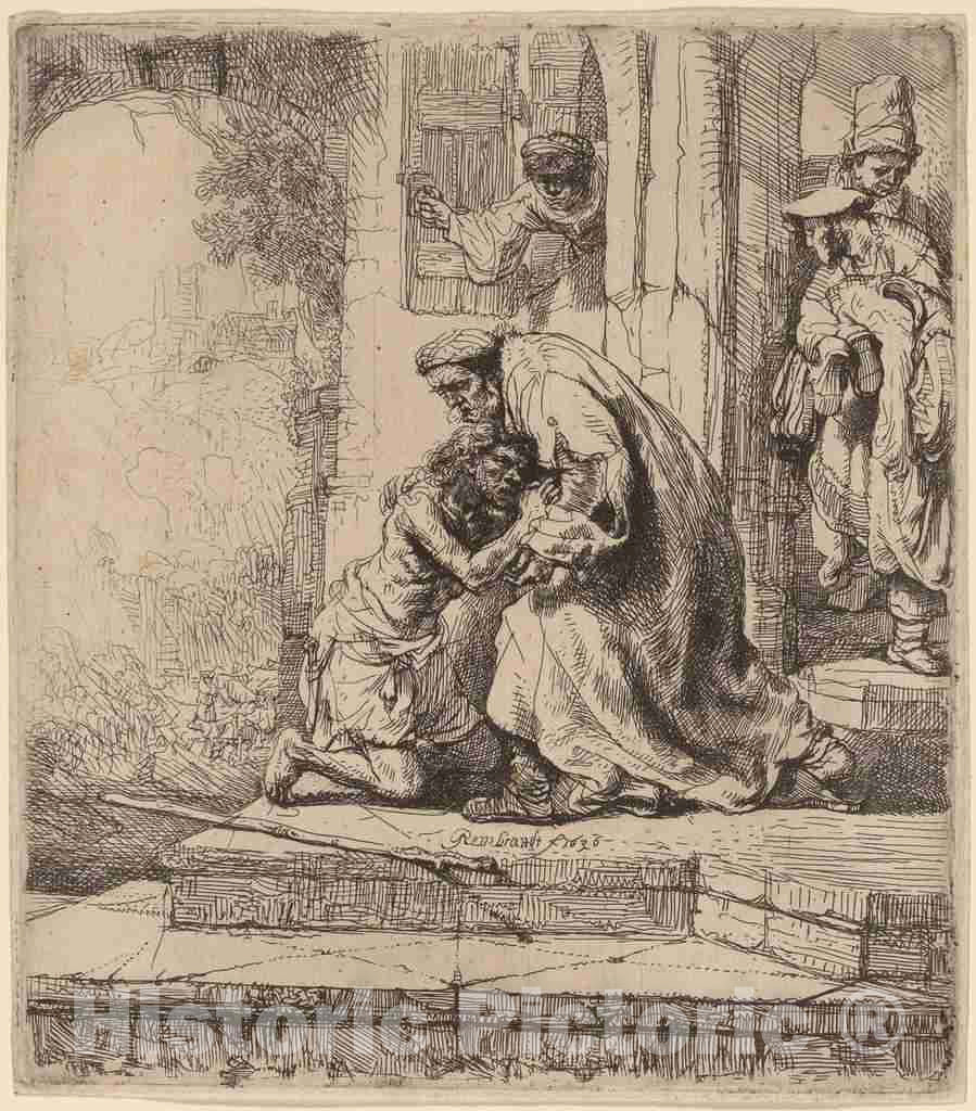 Art Print : Rembrandt, The Return of The Prodigal Son, 1636 - Vintage Wall Art