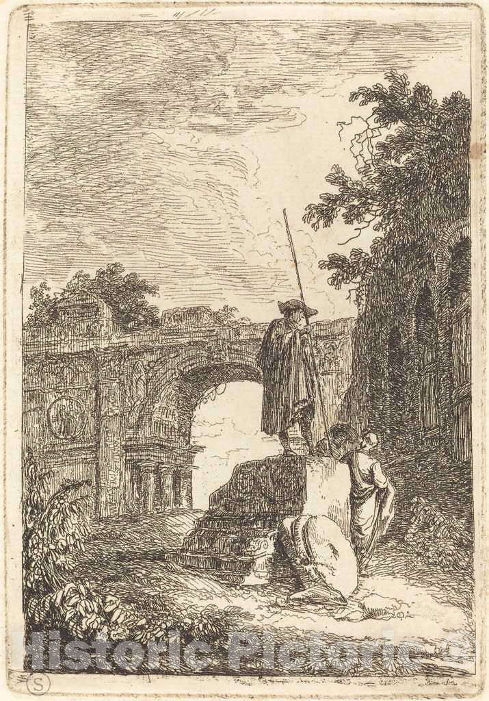 Art Print : Hubert Robert, The Triumphal Arch, c.1764 - Vintage Wall Art