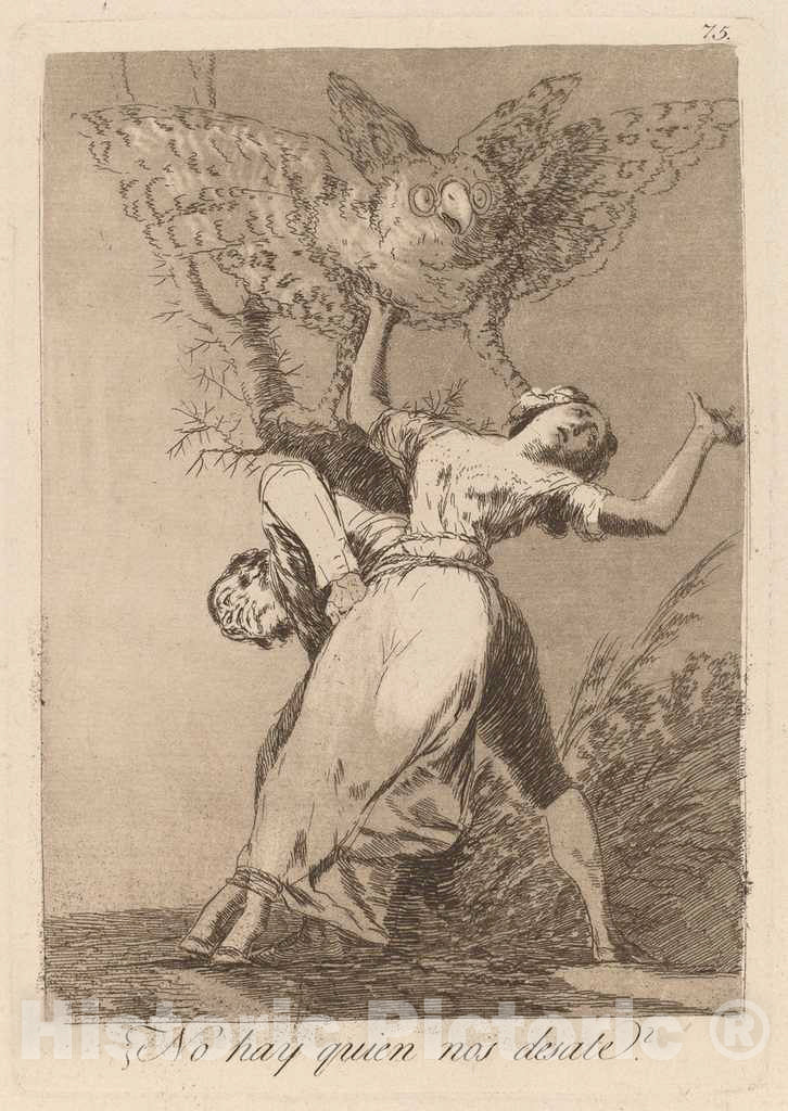 Art Print : Francisco de Goya, Los caprichos: No hay quien nos desate, 1799 - Vintage Wall Art