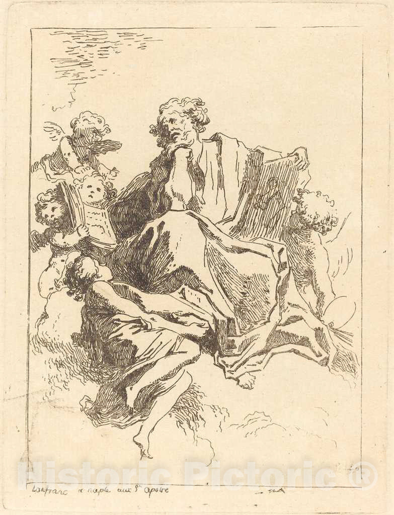 Art Print : Fragonard After Lanfranco, Saint Luke, c.1763 - Vintage Wall Art