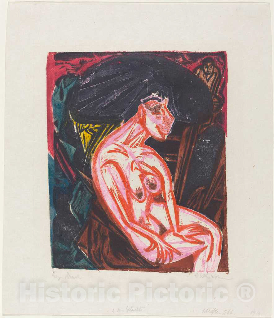 Art Print : Ernst Ludwig Kirchner, Peter Schlemihls wundersame Geschichte: Die Geliebte (Peter Schlemihl's Wondrous Story: The Beloved), 1915 - Vintage Wall Art