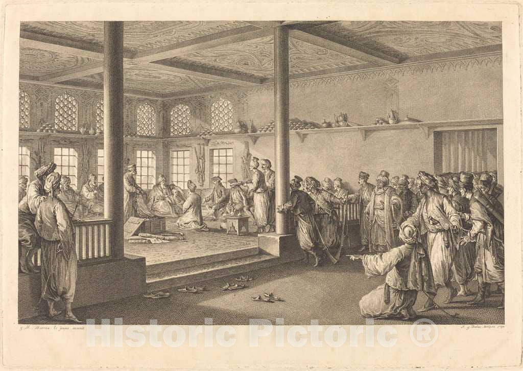 Art Print : Duclos After Michel Moreau, RÃ©ception de Choiseul-Gouffier Chez Hassan-Tchousch-Oglou, 1780 - Vintage Wall Art