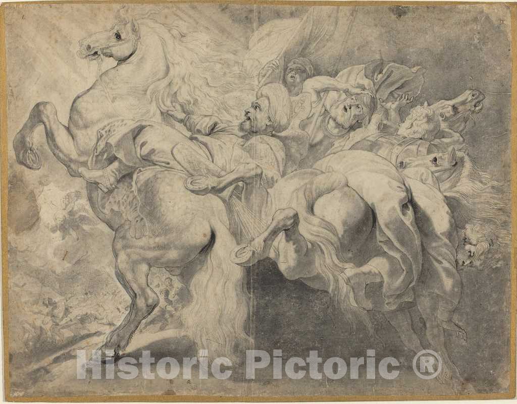 Art Print : Soutman and Rubens, The Defeat of Sennacherib, 1618-1620 - Vintage Wall Art