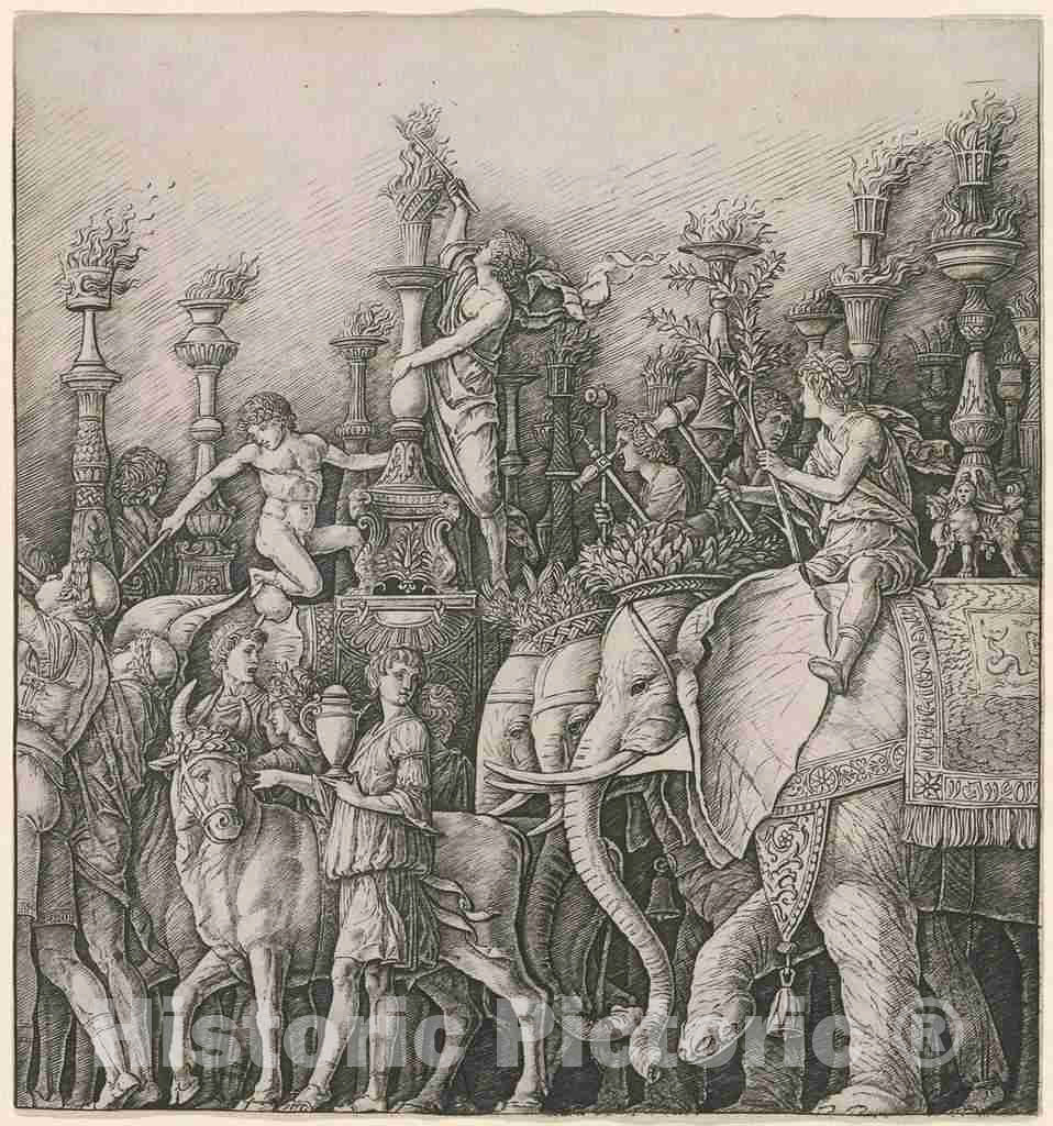 Art Print : Mantegna or Andrea, The Triumph of Caesar: The Elephants, c.1488 - Vintage Wall Art