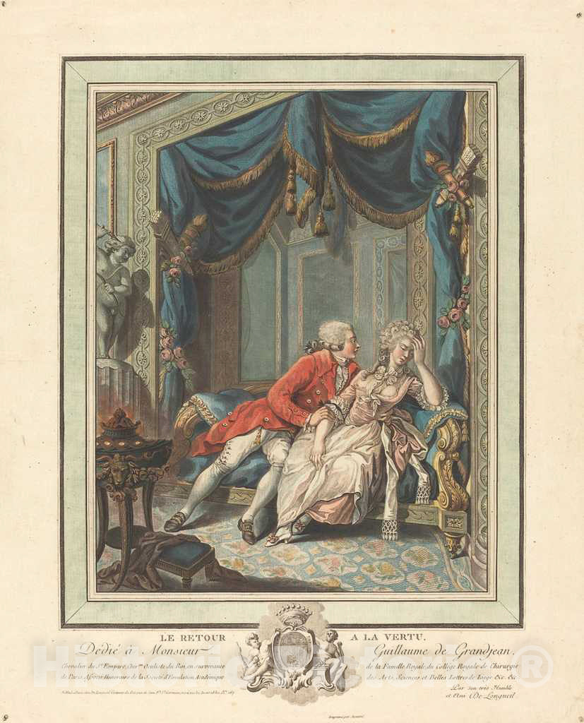 Art Print : Joseph de Longueil, Le Retour a la Vertu - Vintage Wall Art