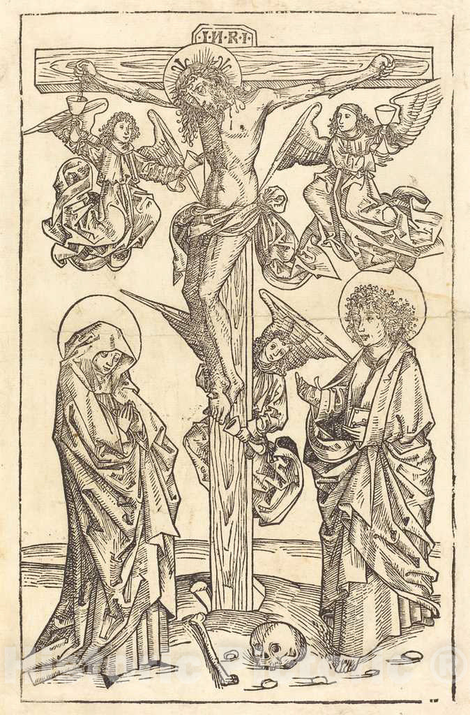 Art Print : Christ on The Cross with Angels, c.1495 - Vintage Wall Art