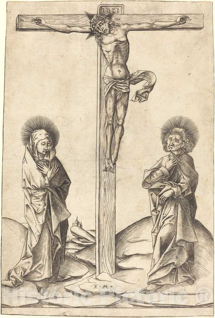 Art Print : Israhel Van Meckenem, The Crucifixion, c. 1475 - Vintage Wall Art