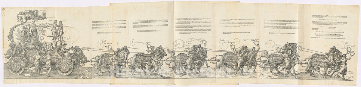 Art Print : Albrecht DÃ¼rer, The Triumphal Chariot of Maximilian I (The Great Triumphal Car), 1523 (Latin ed.) - Vintage Wall Art